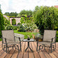 3 Piece Patio Glider Set Outdoor Gliders with Breathable Mesh Seat, Glass Top Table for Garden, Yard, Blue