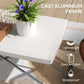 Folding Outdoor Patio Table, 3-Level Adjustable Camping Table Picnic Table with HDPE Top, Steel Legs, White