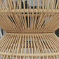 Rattan Outdoor Coffee Table, Patio End Table with Tempered Glass Tabletop & Steel Frame, Wicker Furniture, Nature Wood
