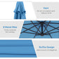 10' Deluxe Patio Umbrella, Outdoor Market Parasol, Banana Hanging Offset Sunshade with Crank, Cross Base, Blue