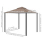 10' x 10' Double Tier Garden Gazebo Canopy Outdoor Sunshade Tent Anti-UV Roof with Metal Frame, Coffee