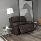 Reclining Loveseat Sofa with Pullback Control Footrest, Leather Manual Recliner for Living Room, Easy Cleaning & Assembly, Brown
