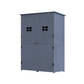4x1.5ft Wooden Garden Storage Shed, Outdoor Tool Cabinet Organizer with Windows and Double Door, Dark Grey