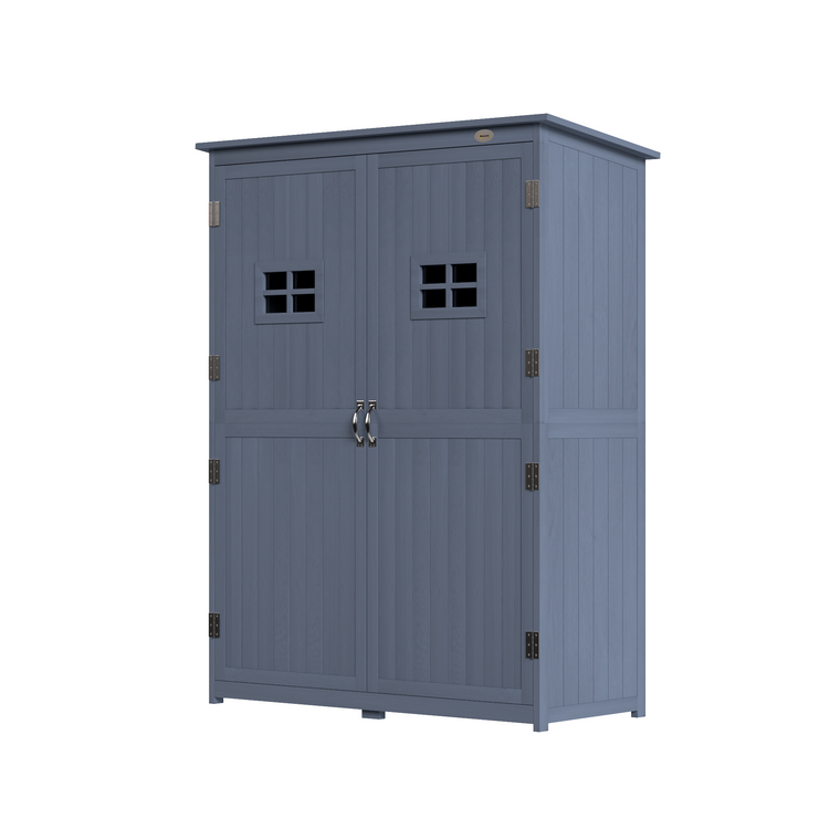 4' x 1.5' Wood Tool Cabinet with Double Doors and Window