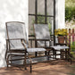 Patio Glider Rocking Chair 2 Person Outdoor Loveseat Rocker Garden Furniture Bench, Grey