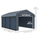 Metal Carport, Heavy Duty Garage Car Shelter with Galvanized Metal Roof and Removable Sidewalls, Light Grey