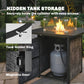 Propane Fire Pit Table, 28 Inch Gas Fire Pit with Explosion-Proof Net and Glass Wind Guard, Gas Tank Holder