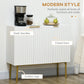 Modern Storage Cabinet Sideboard Buffet Cabinet with Gold Legs for Living Room Dining Room Hallway White
