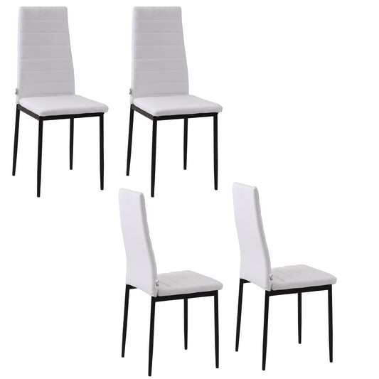 Linen Dining Chairs Set of 4 - White