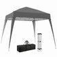 8' x 8' Pop Up Canopy, Outdoor Folding Tent, Portable Party Tent with Carrying Bag for Camping, Party, Picnic, Grey