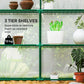 Walk-in Greenhouse with 3 Tier, Garden Plant Growhouse with Roll-up Door and Mesh Windows, 140 x 213 x 190 cm, White