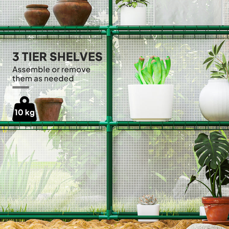 140 x 213 x 190 cm Plant Growhouse with Mesh Windows