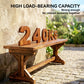 Rustic Outdoor Wooden Bench, Backless Garden Bench Patio Loveseat with X-Shape Base for Porch, Park, Carbonized