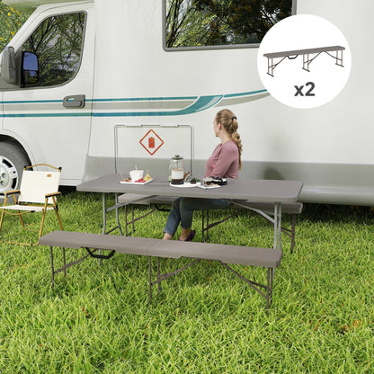 6ft Portable Folding Plastic Bench, Set of 2