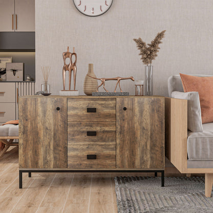 Industrial Sideboard Buffet with Drawers - Brown