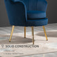 Modern Accent Chair, Velvet-Touch Fabric Leisure Club Chair with Gold Metal Legs for Bedroom, Blue