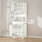71"H Freestanding Kitchen Pantry, Buffet Cabinet with Hutch, Storage Cabinet with Drawer, Doors and Microwave Stand, White