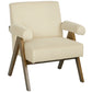 Corduroy Accent Chair Armchair with Wide Seat and Soft Padded Armrests for Reading, Bedroom, Beige