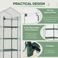 Portable Greenhouse Outdoor Hot House with 4 Tier Shelves, Steel Frame, PE Cover, 28" x 20" x 63" , White
