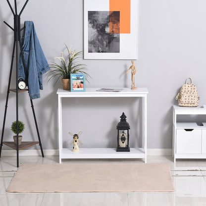 40" X-Design Console Table with Shelf - White