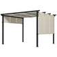 Metal Pergola, Outdoor Pergola with Retractable Canopy, for Garden, Patio, Backyard, Deck
