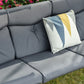 3 Seat Outdoor Swing Chair Steel Swing Bench Porch Swing With Adjustable Canopy, Coffee Tables and Cushion for Patio Garden, Dark Grey