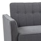Convertible Bed with Couch, Button Tufted Fabric Sofa Bed with Adjustable Back for Living Room, Charcoal Grey