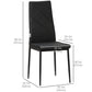 Dining Chairs Set of 4, Modern Accent Chair with High Back, Upholstery Faux Leather and Steel Legs for Living Room, Kitchen, Black