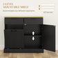 Hidden Garbage Bin Cabinet, Tilt Out Trash Cabinet w/ 2 Drawers, Freestanding Kitchen Island for Laundry, Black