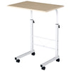 Mobile Standing Desk with Adjustable Height - Natural Wood