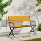 Outdoor Garden Bench, Patio Bench with Backrest and Armrests, 2-Person Garden Seating