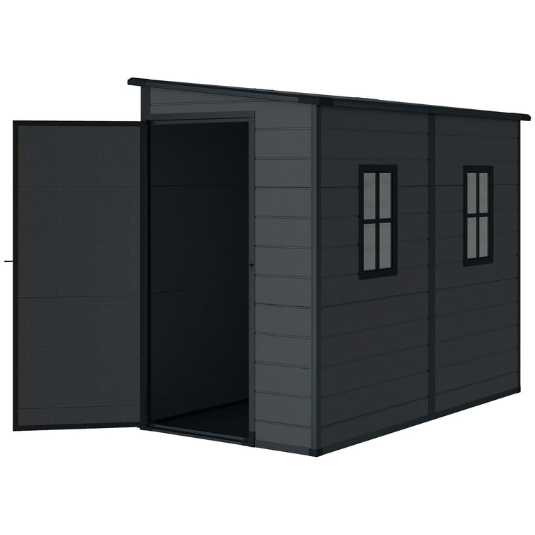 4.3' x 8' Garden Shed with Floor, Doors & Windows