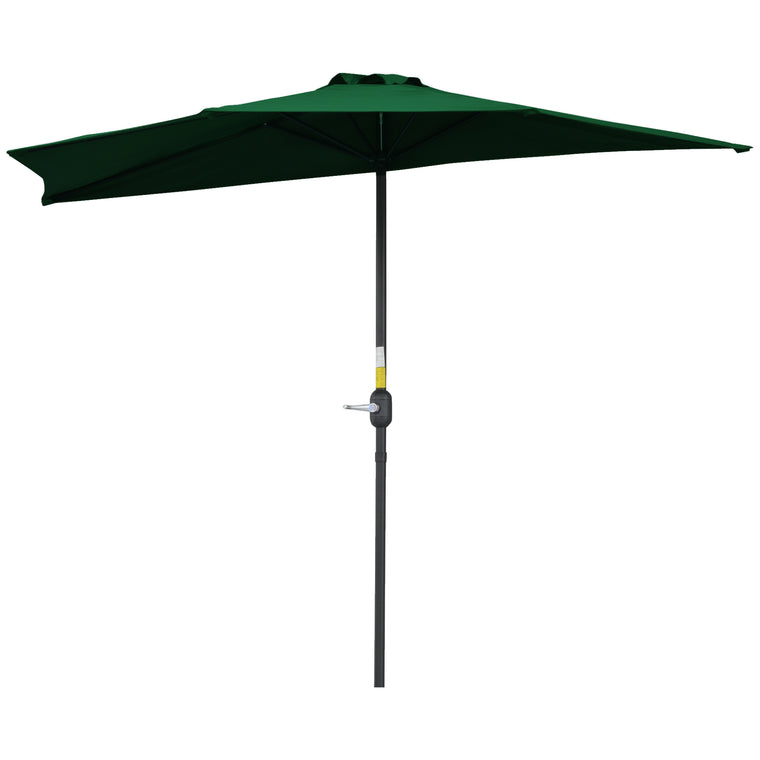 9.8ft Green Semi Round Half Umbrella with Top Vent