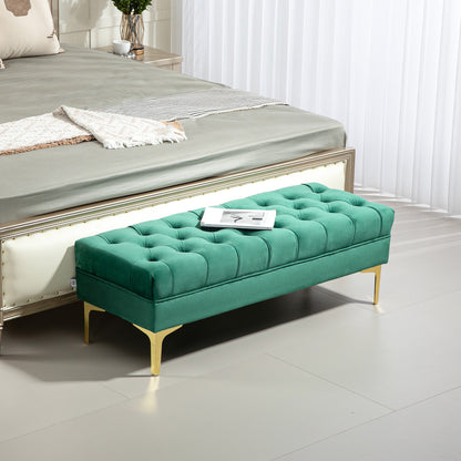 Tufted Upholstered Entryway Shoe Bench