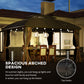 10' x 12' Hardtop Gazebo Canopy with Double Roof, Netting and Curtains for Garden, Backyard, Deck, Coffee