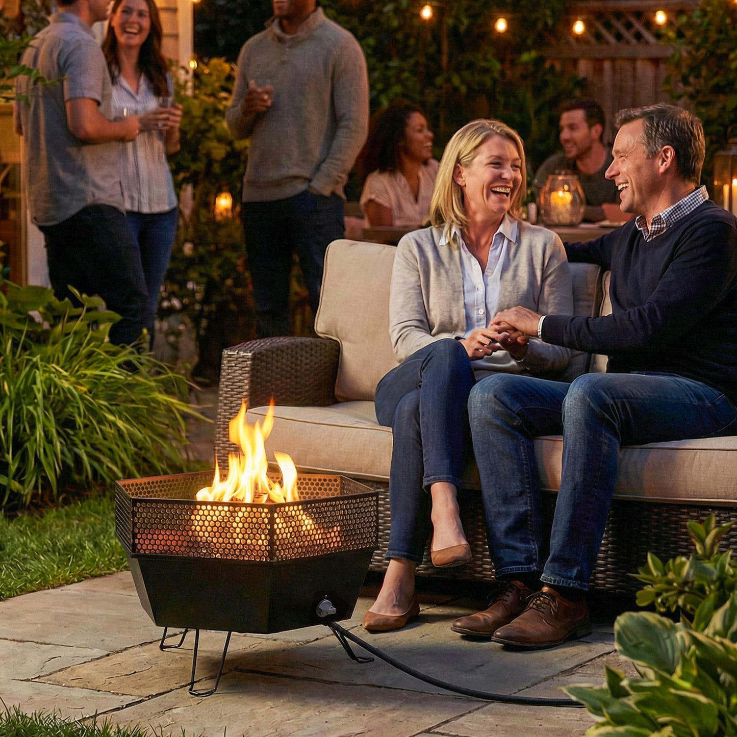 20" Foldable Propane Fire Pit with Lid
