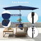 6.5x9.6ft Rectangle Aluminum Tilt Patio Umbrella, Garden Market Parasol, Outdoor Sunshade Canopy with Crank, Navy Blue