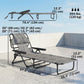 Folding Lounge Chair w/ Reclining Back, Cream White