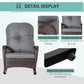 Rattan Rocking Chair, Outdoor Wicker Patio Rocker Chair Furniture with Thick Cushions, for Garden Backyard Porch, Grey