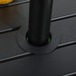 Outdoor Side Table, Patio End Table with Umbrella Hole, Small Coffee Table with Steel Frame for Balcony, Black