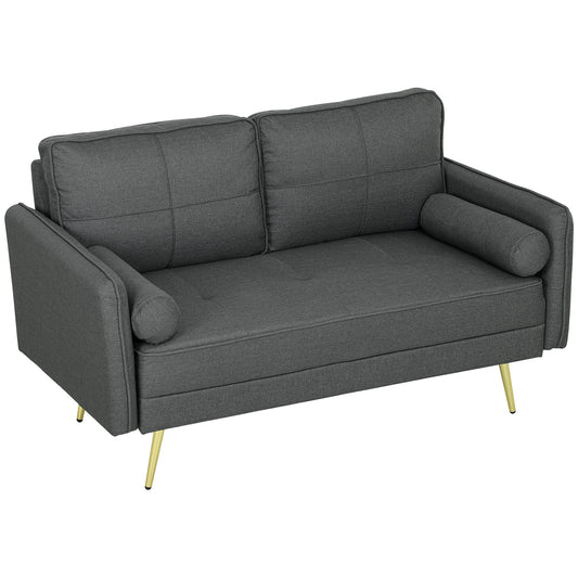 56" 2-Seater Loveseat Sofa with Pillows - Dark Grey