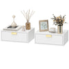 Floating Nightstand Set of 2 with Wave Drawer