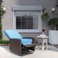 Outdoor Rattan Wicker Lounge Chair with Footrest & Soft Cushion for Patio, Garden, Backyard, Cream White