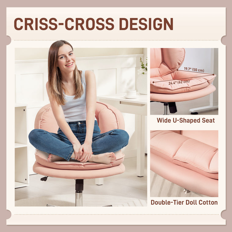 Criss Cross Armless Office Chair, No Wheels