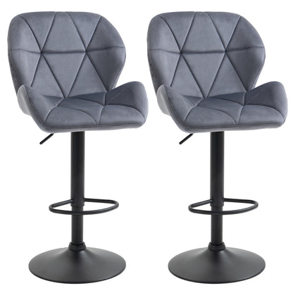 Swivel Adjustable Counter Height Bar Stools, Set of 2 - Grey