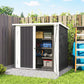 5x3 Metal Garden Storage Shed with Double Door, Durable Metal Shed for Garden, Patio, Lawn, Black