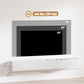 71" Floating TV Stand for TVs up to 72 Inch, Wall Mount Media Console with 2 Fluted Flip-Down Doors, Cable Hole, White