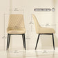 Upholstered Kitchen Chairs, Modern Dining Chairs Set of 4 with Diamond Tufting and Steel Legs for Dining Room, Khaki