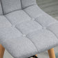 Modern Bar Stools Set of 2, 38" Upholstered Kitchen Island Stool with Solid Wood Legs, Grey