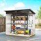 7' x 4' Galvanised Steel Outdoor Storage Shed, Garden Shed with Window, Lockable Wide Door and Air Vents, Dark Grey